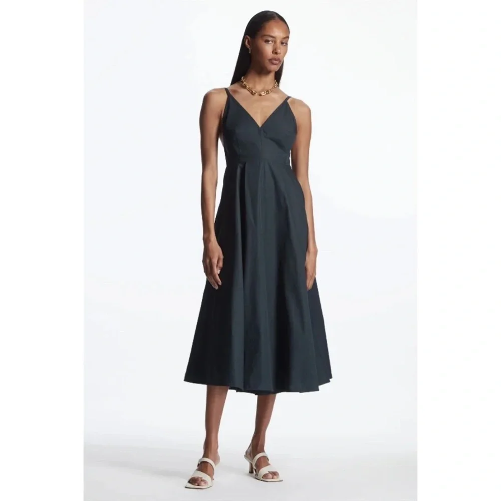 COS Poplin A-Line Midi Slip Dress - Picture 5 of 16